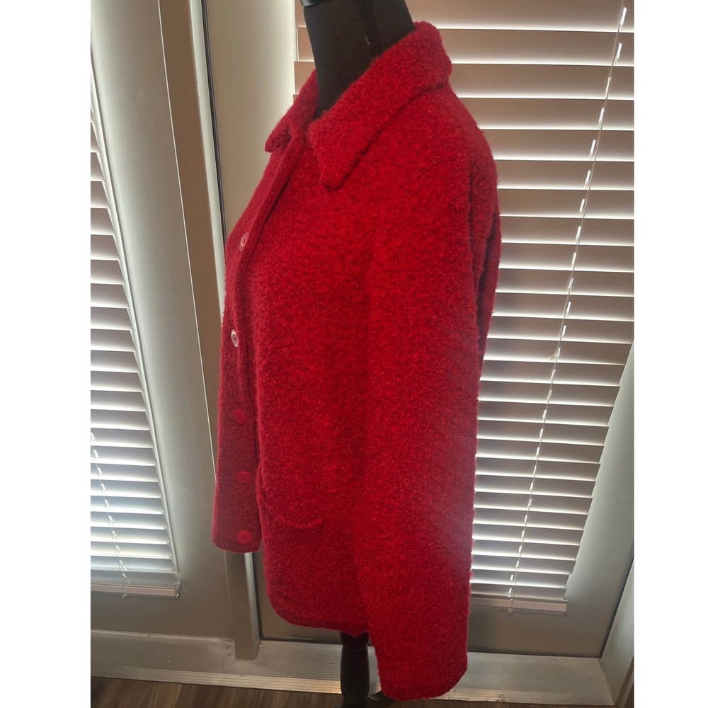 Vintage Marisa Christina Knitworks Red Wool Blend Cardigan Sweater Womens M - Picture 10 of 10